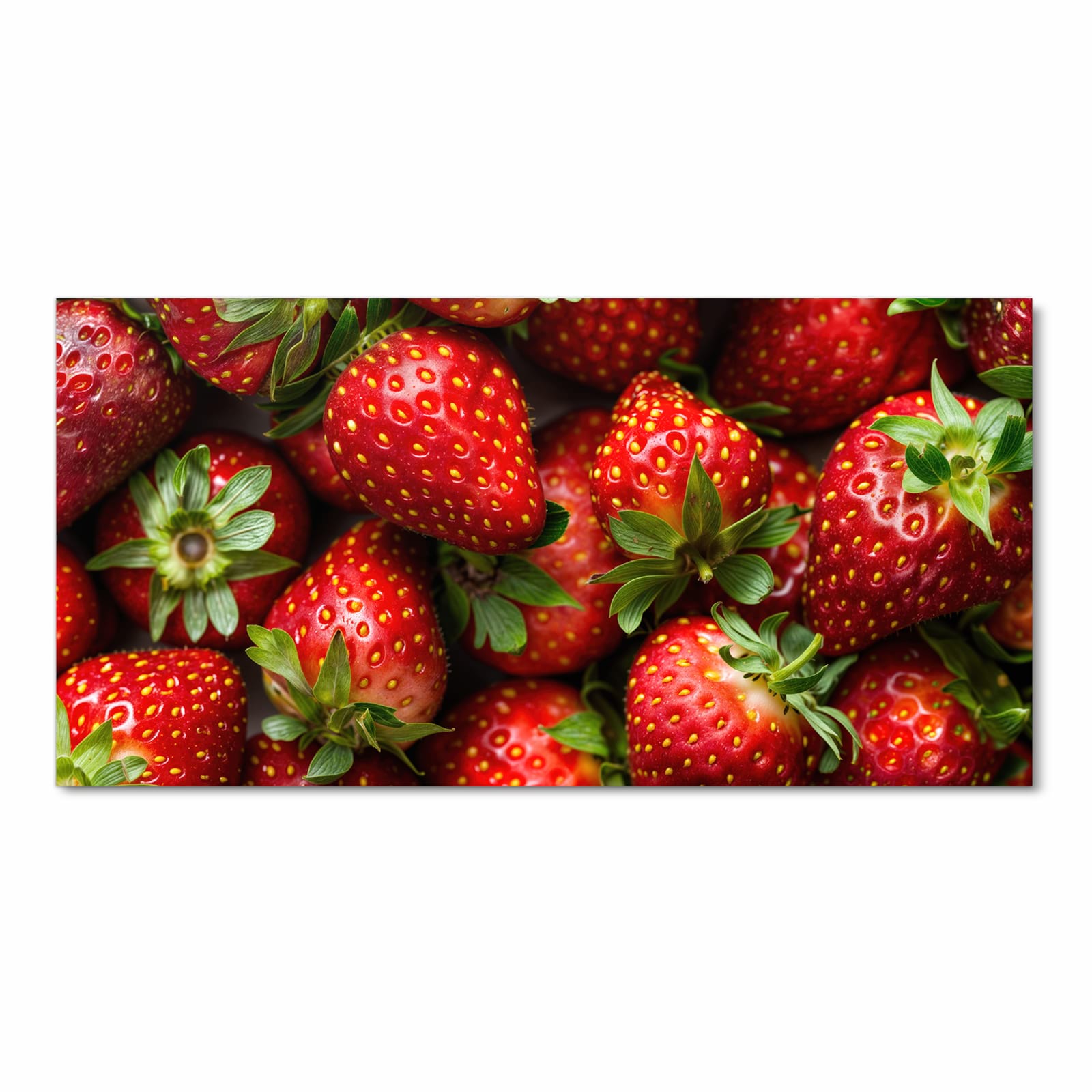 Komfortabler waschbarer Läufer für die Küche mit Motiv Frische Erdbeeren in Frontansicht