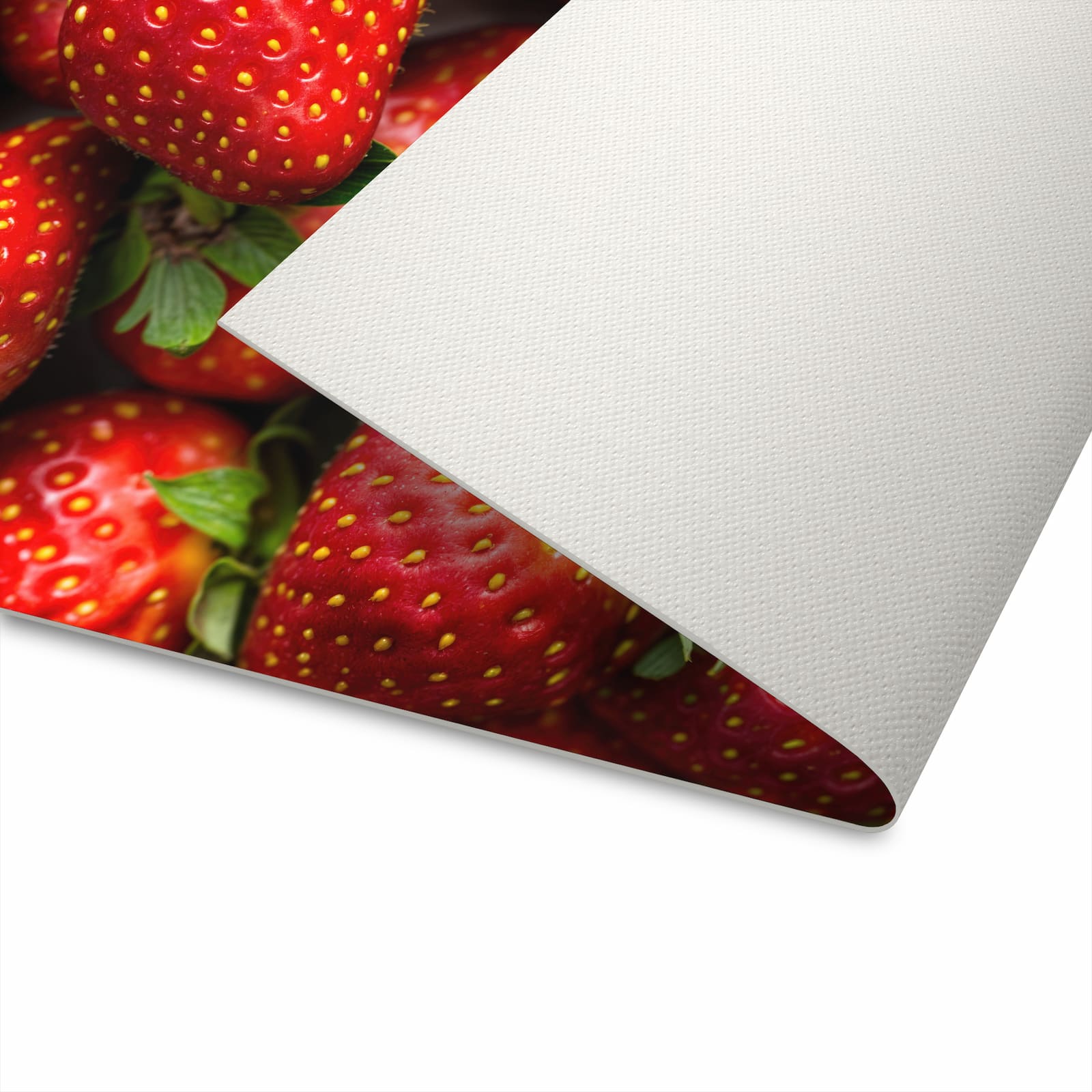 Geruchsneutraler Küchenteppich mit Motiv Frische Erdbeeren in der Unterseite
