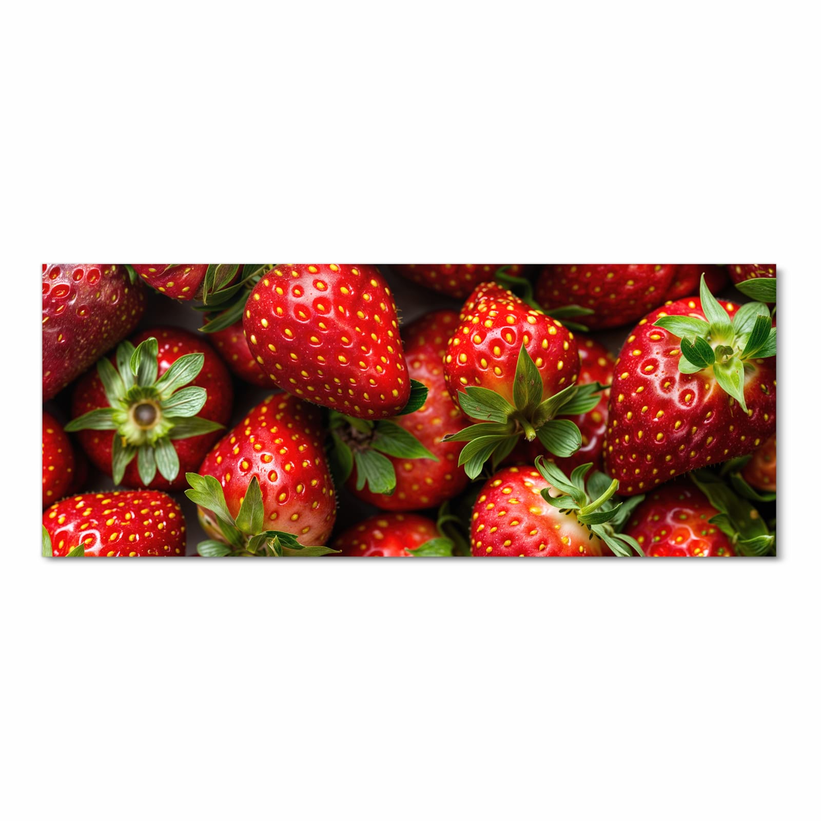 Rutschhemmender waschbarer Küchenläufer mit Motiv Frische Erdbeeren in Frontansicht