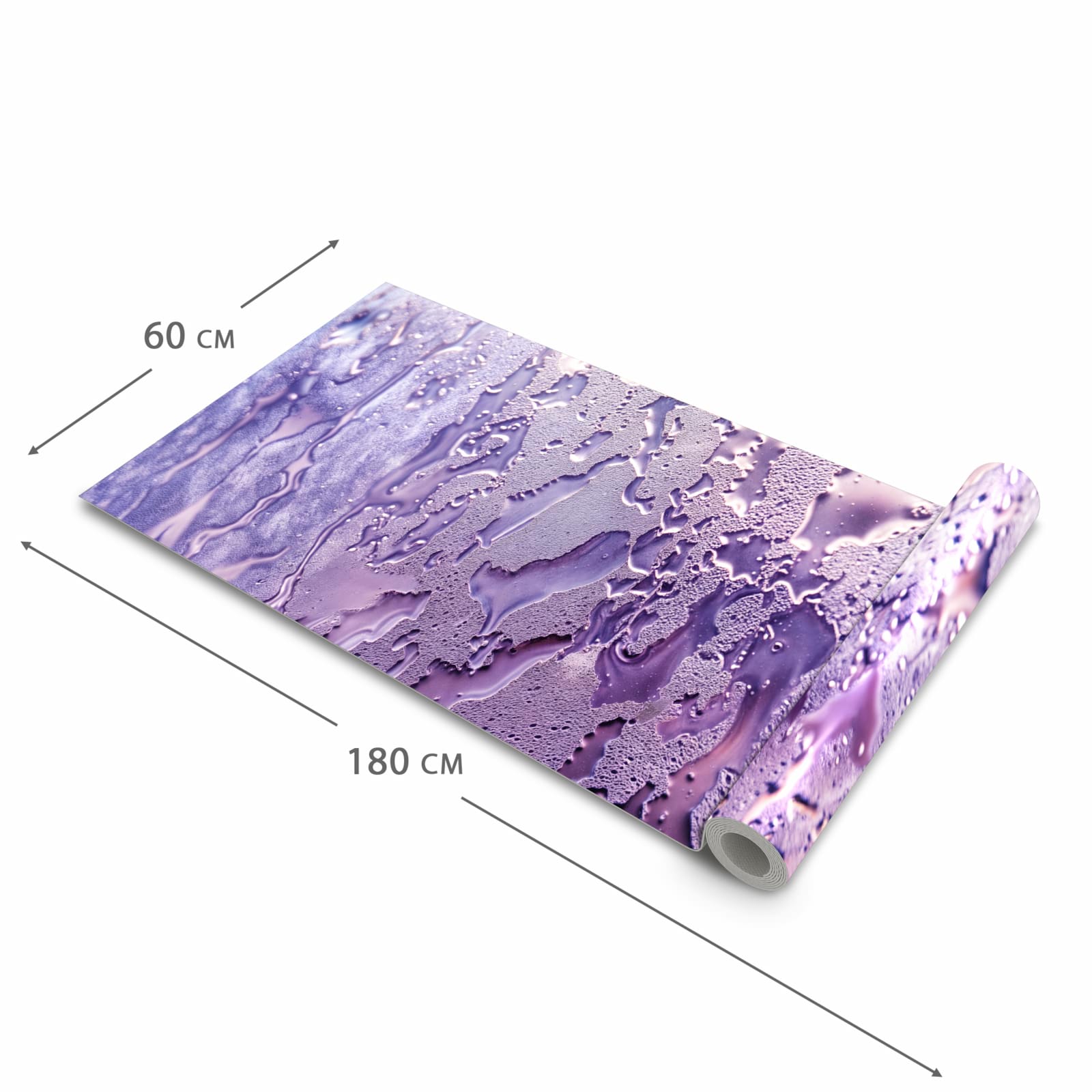 Rutschfester dünner Küchenteppich mit Motiv Rauchige Tropfen in der Größe 80x300 cm
