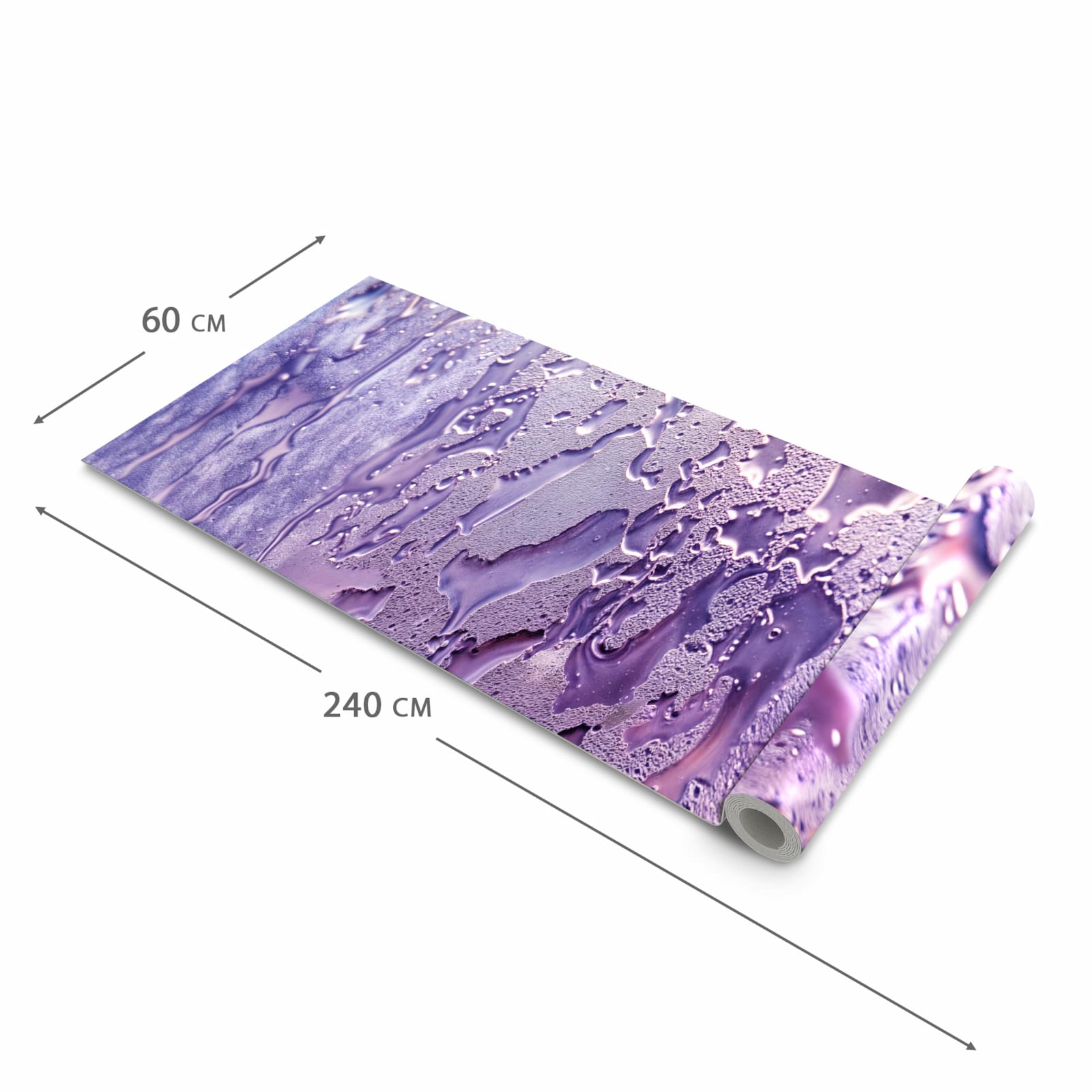 Waschbarer Teppich fürs Esszimmer mit Motiv Rauchige Tropfen in der Größe 80x300 cm