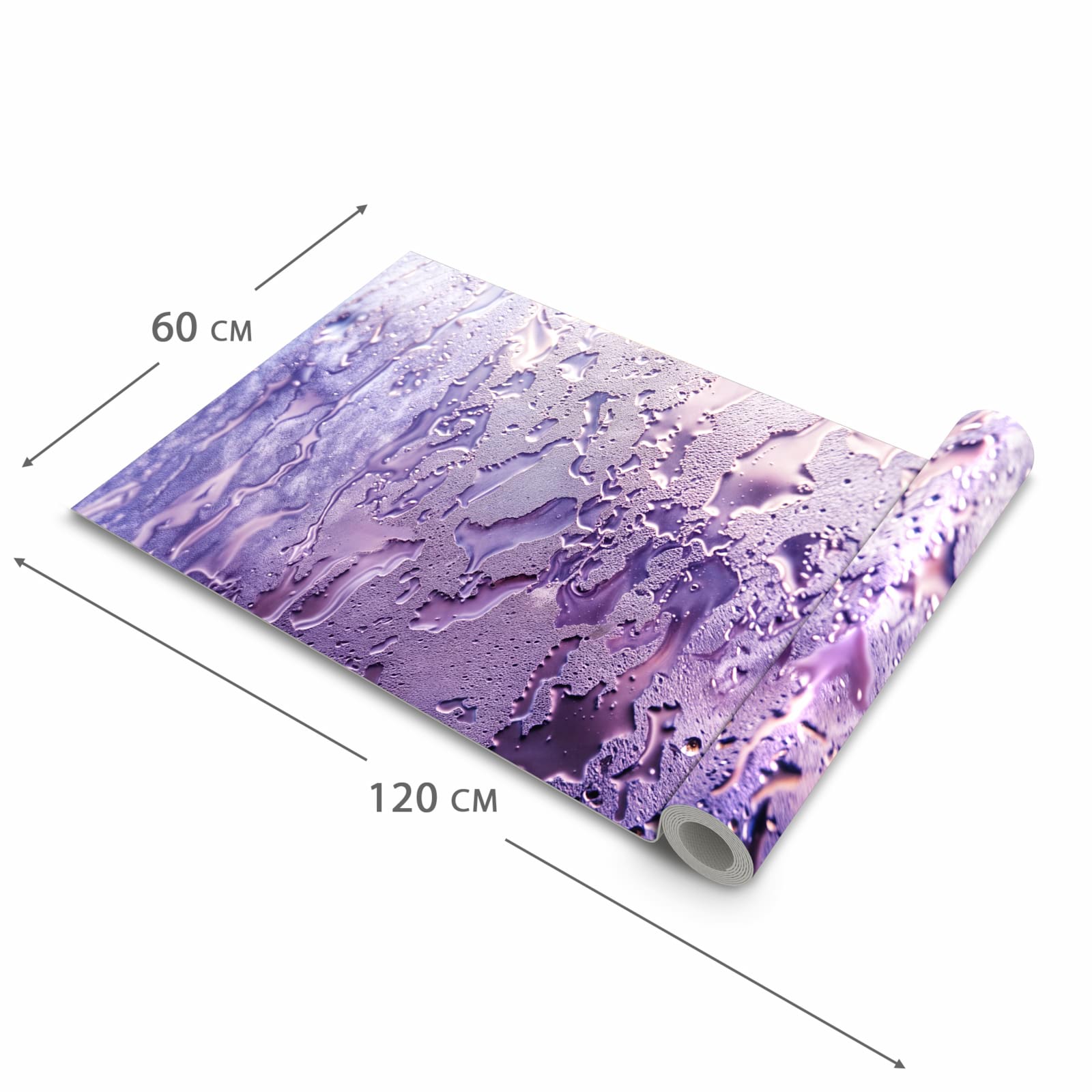 Pflegeleichter dünner Küchenteppich mit Motiv Rauchige Tropfen in der Grösse 80x300 cm