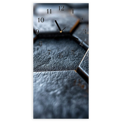 Wanduhr mit dem Motiv Dunkle Hexagonfliesen