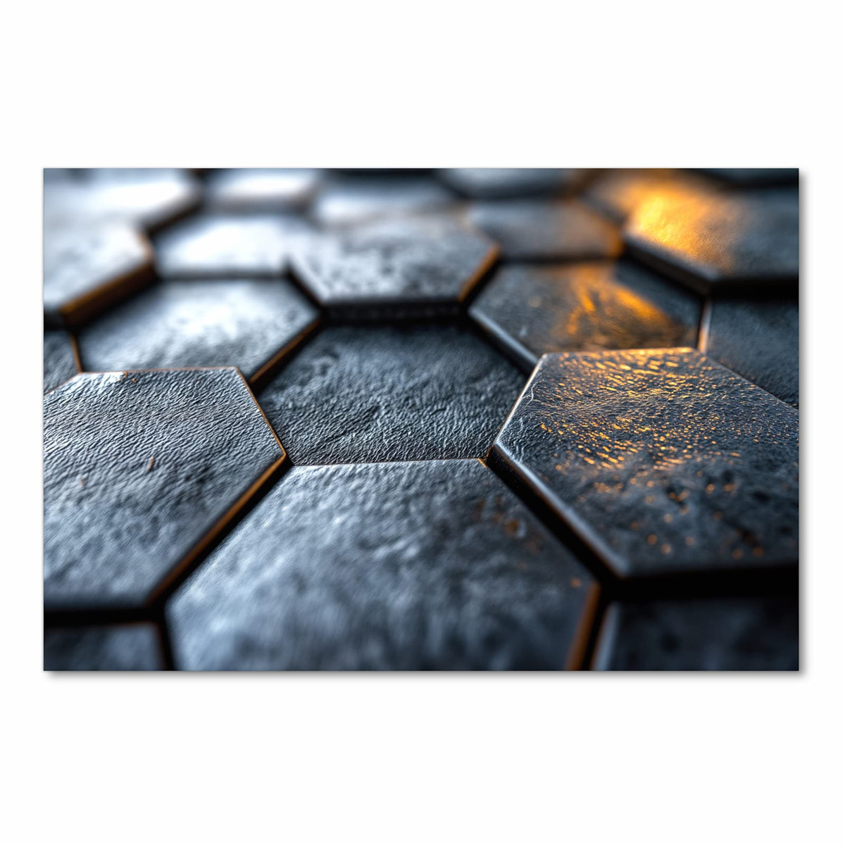 Bodenschonender Küchenteppich mit Motiv Hexagon Fliesenstrukur in Frontansicht