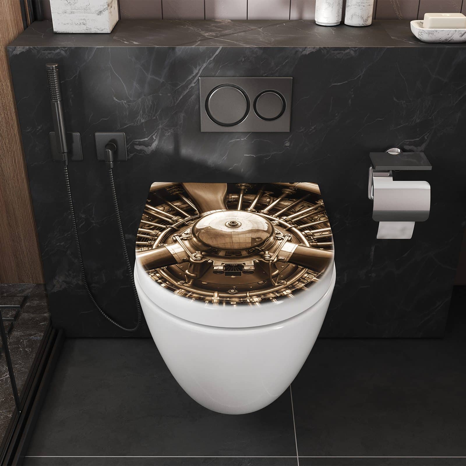 WC-Sitz mit Absenkautomatik Sanfte Flugzeugmotor