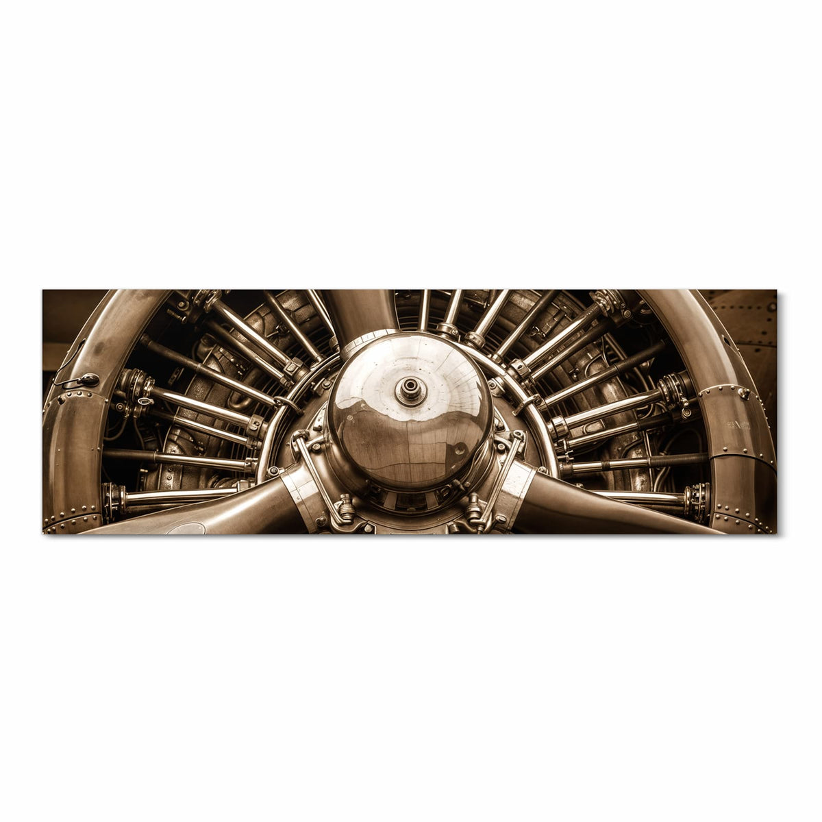 Komfortabler Küchenläufer mit Motiv Sanfte Flugzeugmotor in Frontansicht für die Küche
