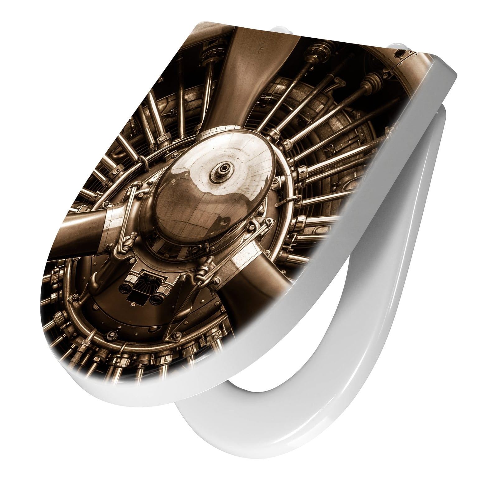 WC-Sitz mit Absenkautomatik Sanfte Flugzeugmotor