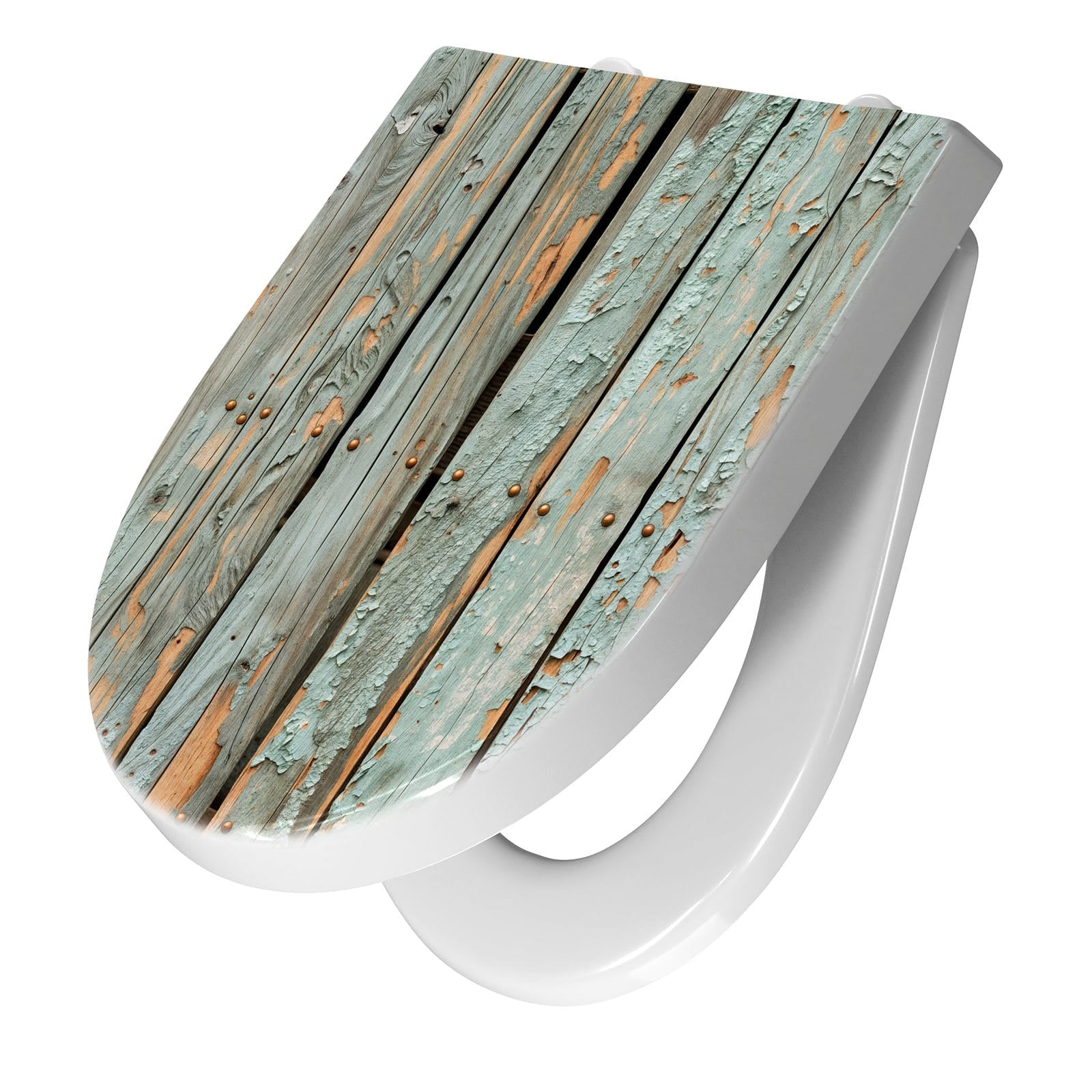 WC-Sitz mit Absenkautomatik Verwitterte Holzbretter