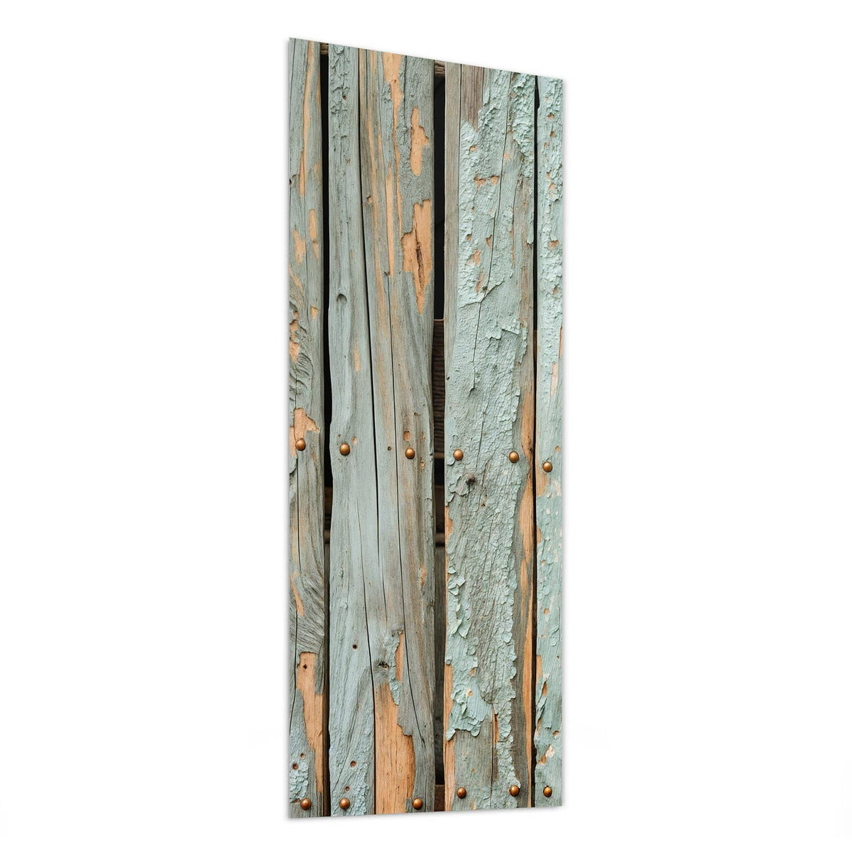 Glasbild Mintgrüne Holzlatten von der Seite, 4 mm Echtglas