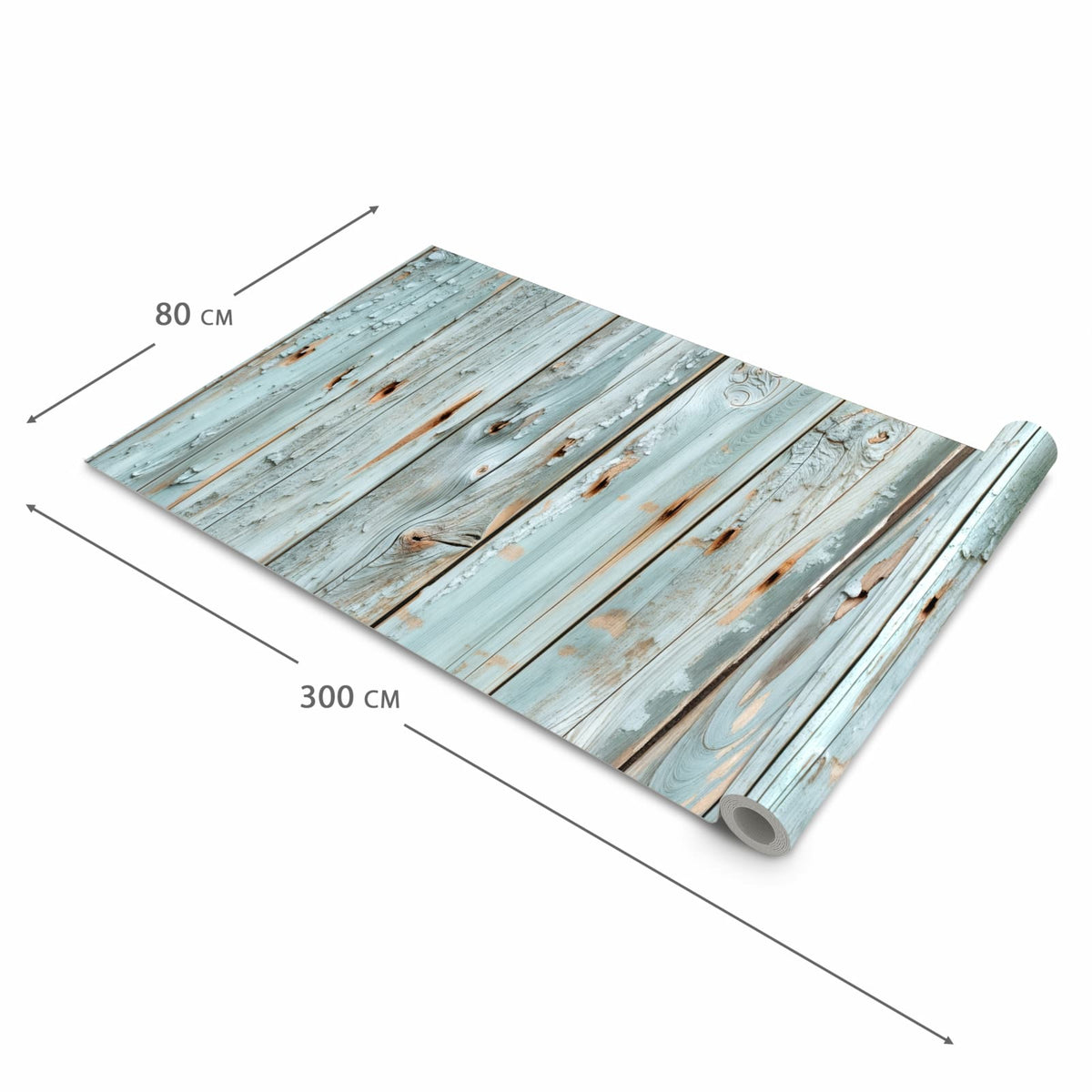 Pflegeleichter Küchenläufer nach Maß mit Motiv Holz von Verwittertes in der Größe 80x200 cm