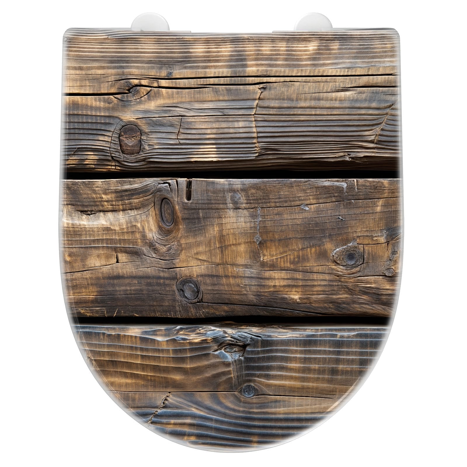 WC-Sitz mit Absenkautomatik Alte Holzbohlen