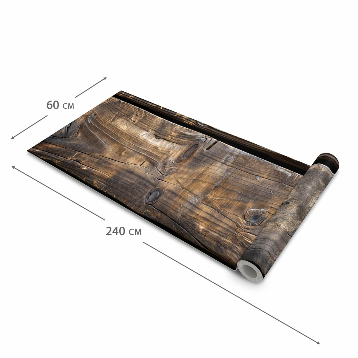 Bodenschonender Bodenläufer Teppich mit Motiv Alte Holzbohlen in der Grösse 80x200 cm