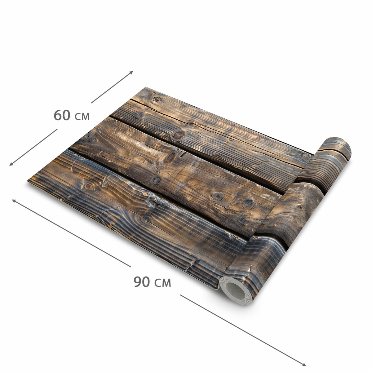 Farbbeständiger Küchenteppich mit Motiv Alte Holzbohlen in der Grösse 80x200 cm