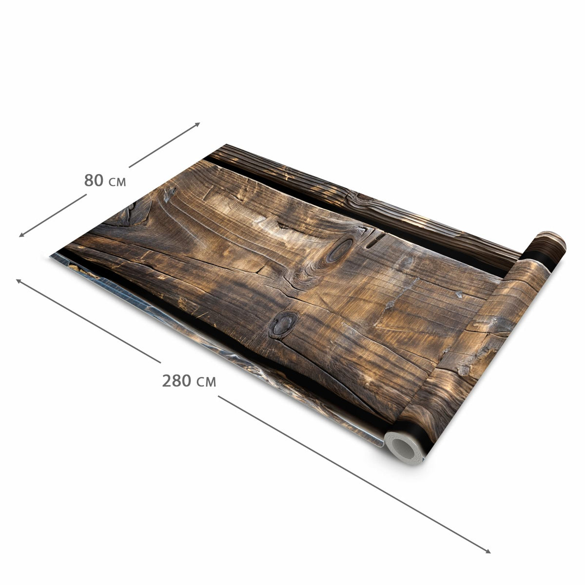 Zeitsparender waschbarer Küchenteppich mit Motiv Alte Holzbohlen in der Grösse 80x200 cm
