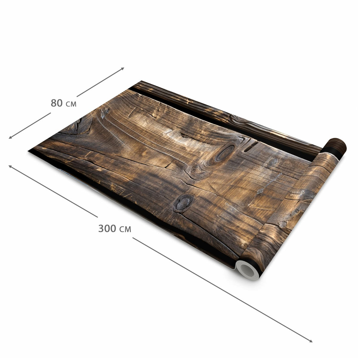 Geräuschdämpfender waschbarer Küchenteppich mit Motiv Alte Holzbohlen in der Größe 80x200 cm