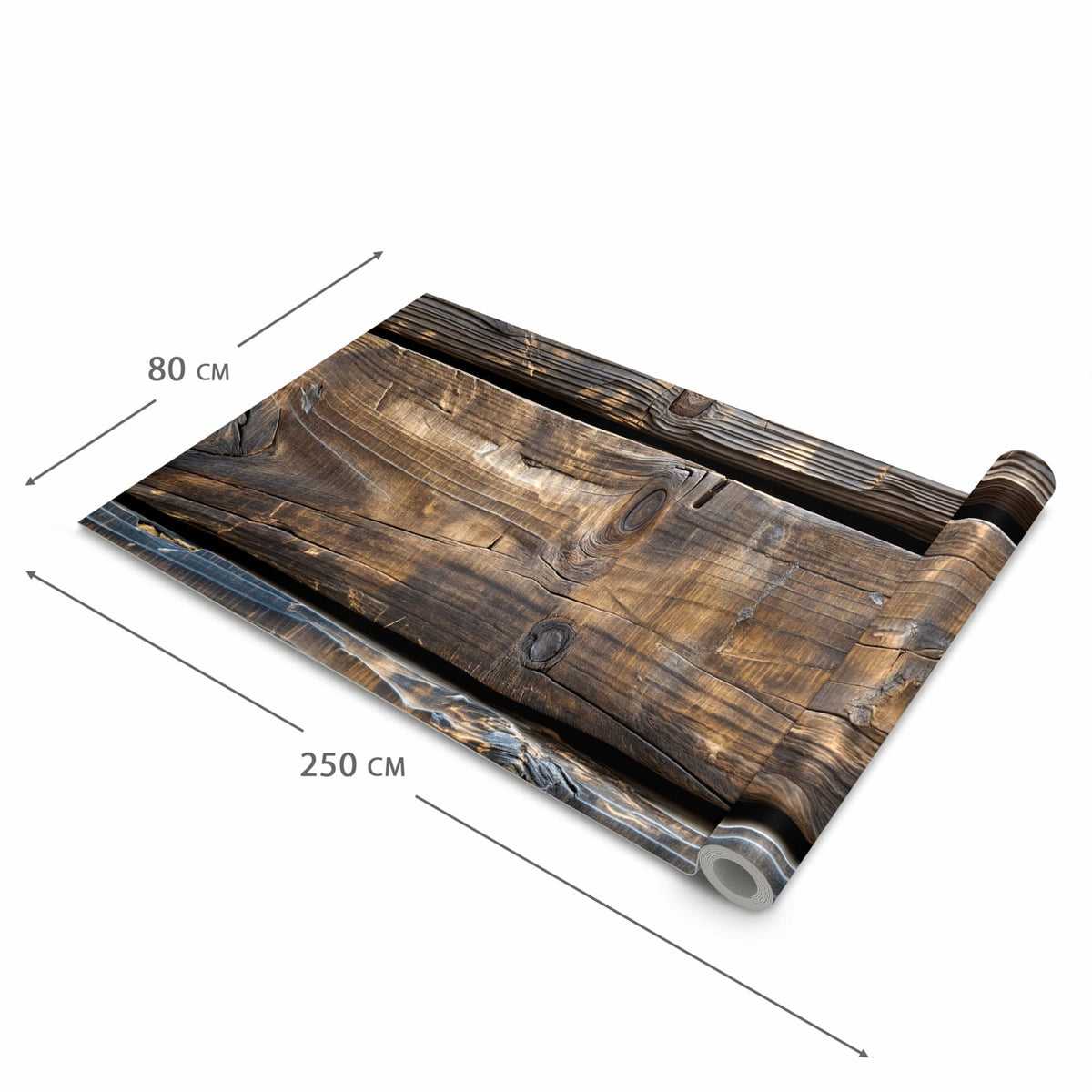 Küchenteppich mit Motiv Alte Holzbohlen in der Grösse 80x200 cm zum sicheren Aufbewahren