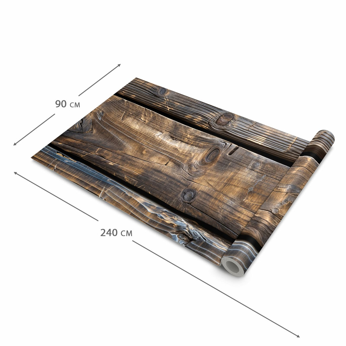 UV-beständiger rutschfester Küchenteppich mit Motiv Alte Holzbohlen in der Grösse 80x200 cm