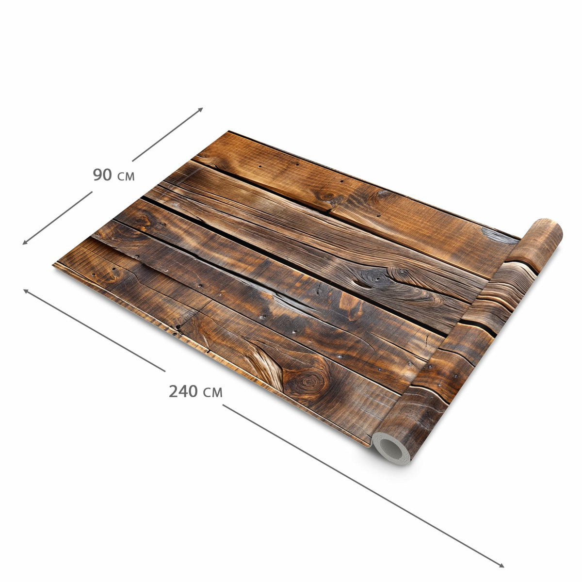 Waschbarer Teppich fürs Esszimmer mit Motiv Holzmaserung in der Größe 60x90 cm