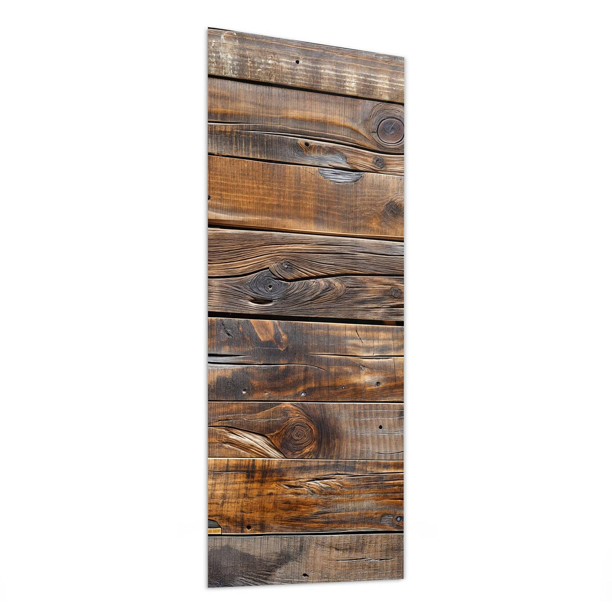 Glasbild Nussbraune Holzwand von der Seite, 4 mm Echtglas