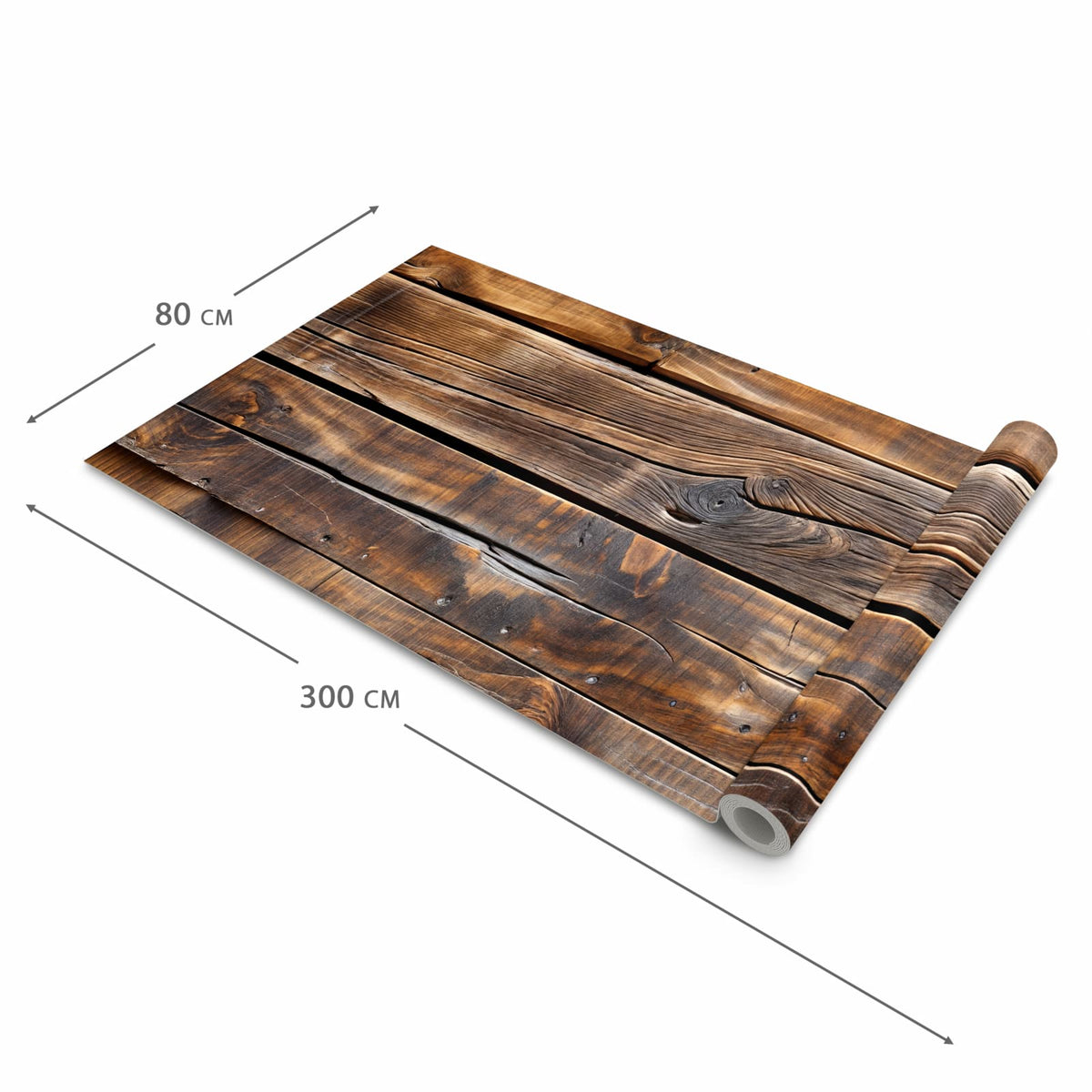Hygienischer rutschfester Teppich mit Motiv Holzmaserung in der Grösse 60x90 cm