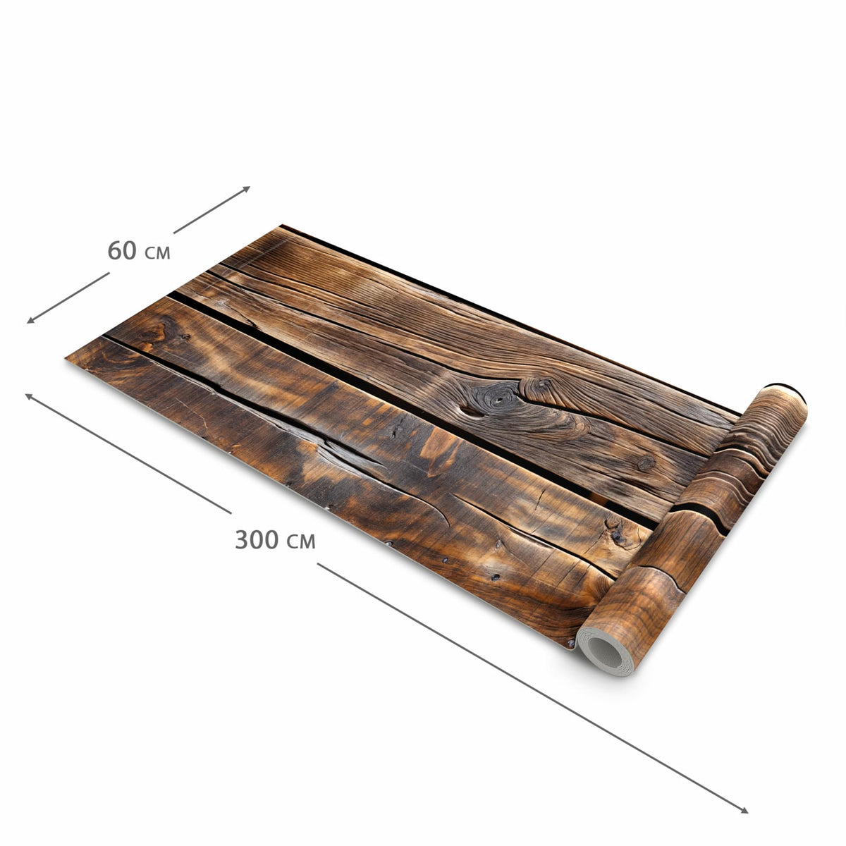 Pflegeleichter waschbarer Küchenläufer mit Motiv Holzmaserung in der Größe 60x90 cm