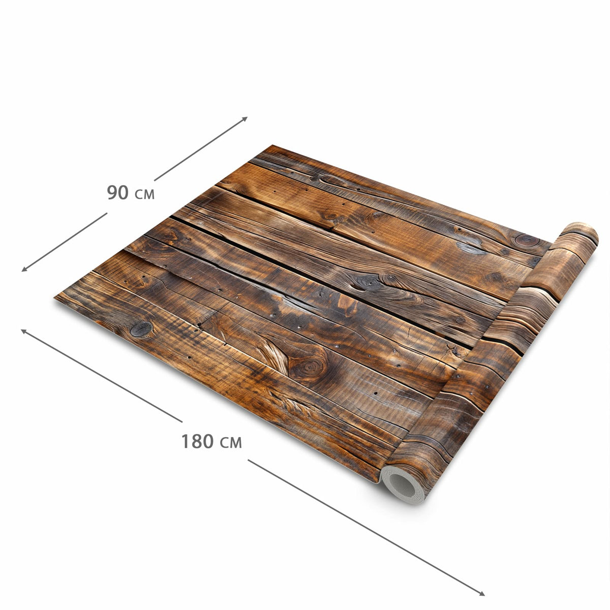 Strapazierfähiger waschbarer Teppich mit Motiv Holzmaserung in der Grösse 60x90 cm