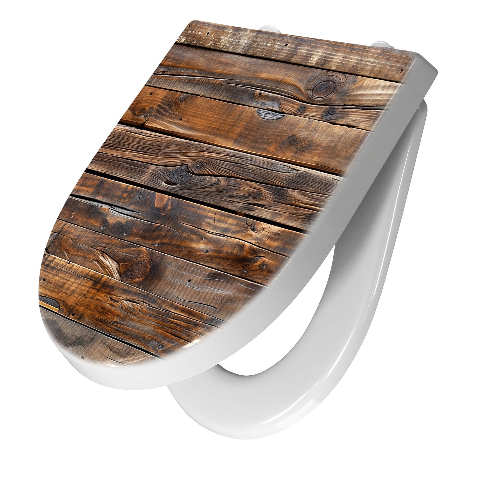 WC-Sitz mit Absenkautomatik Holzmaserung