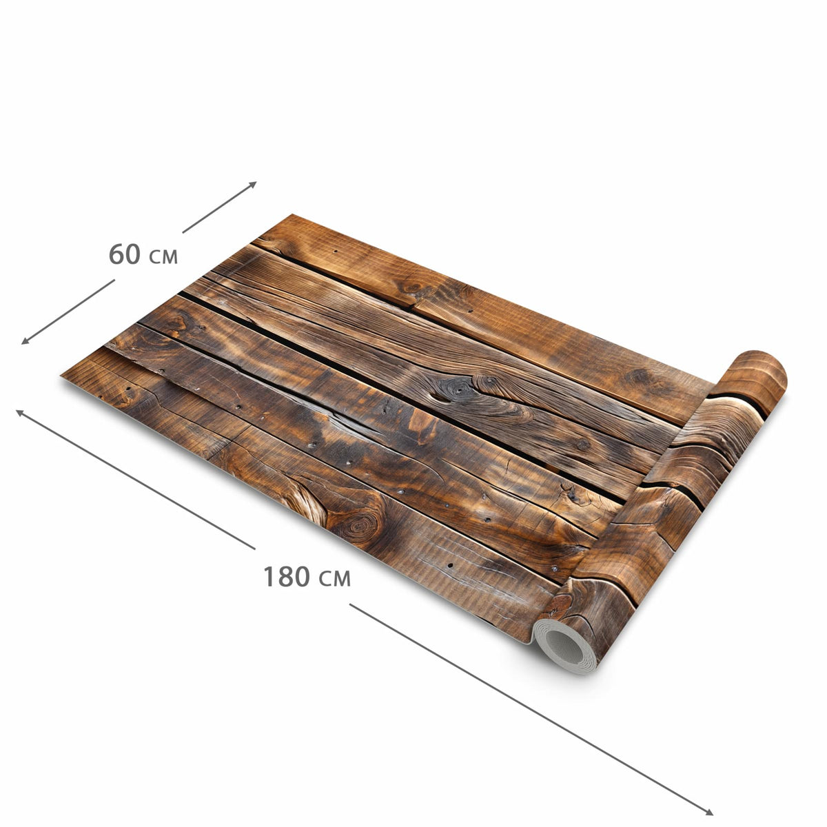 Geruchsneutraler Küchenläufer mit Motiv Holzmaserung in der Grösse 60x90 cm