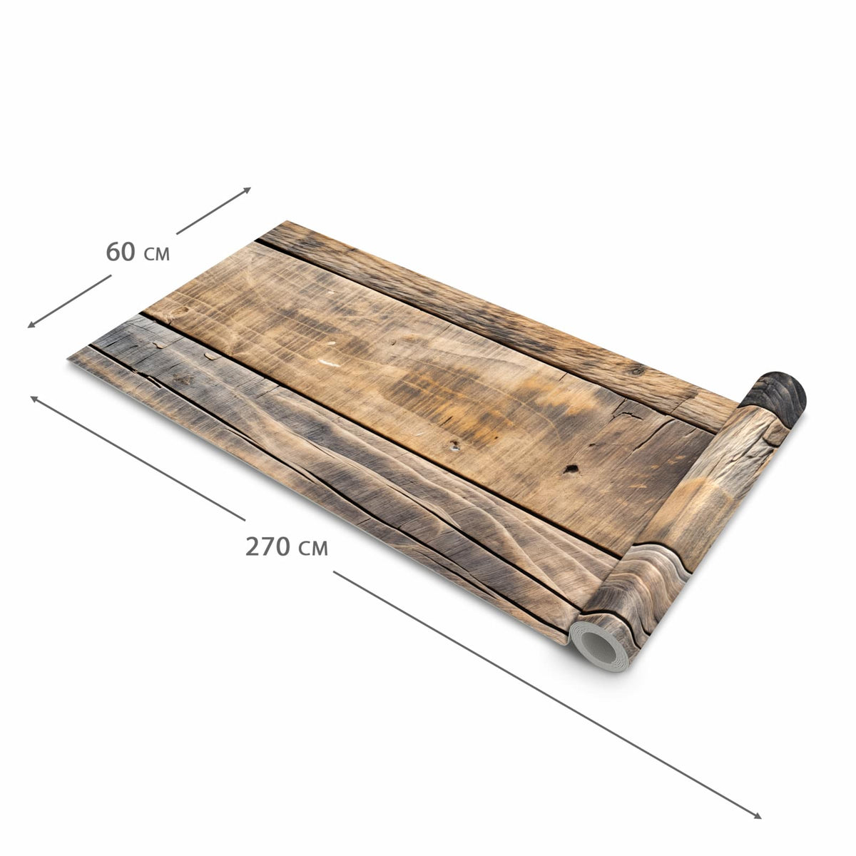 Farbbeständiger Teppich für die Küche mit Motiv Sanfte Holzmaserung in der Grösse 60x90 cm