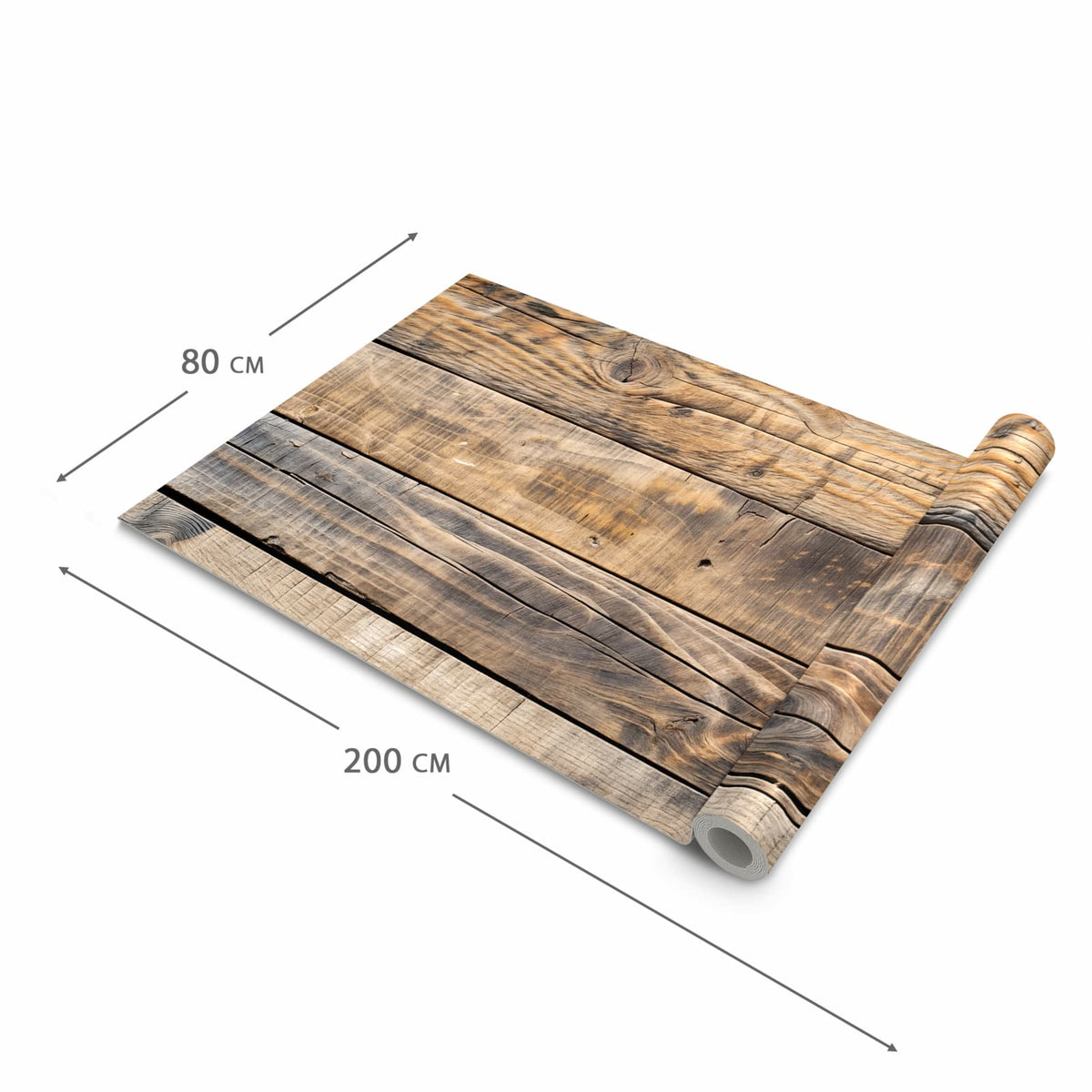 Zeitsparender Küchenteppich mit Motiv Sanfte Holzmaserung in der Grösse 60x90 cm