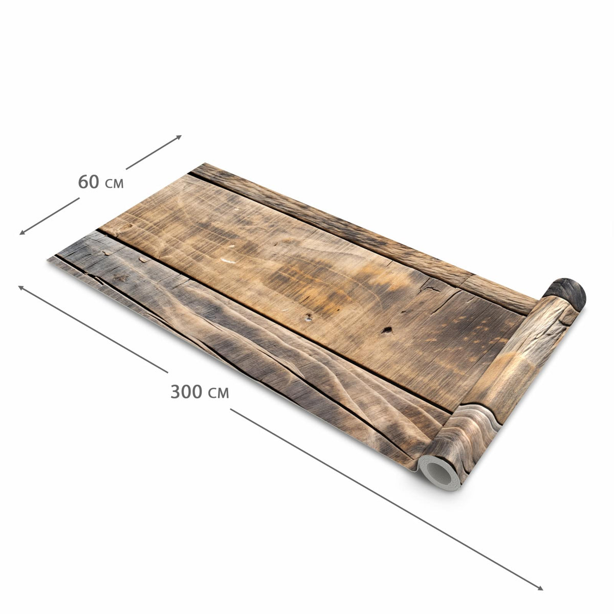 Formstabiler Küchenteppich mit Motiv Sanfte Holzmaserung in der Grösse 60x90 cm