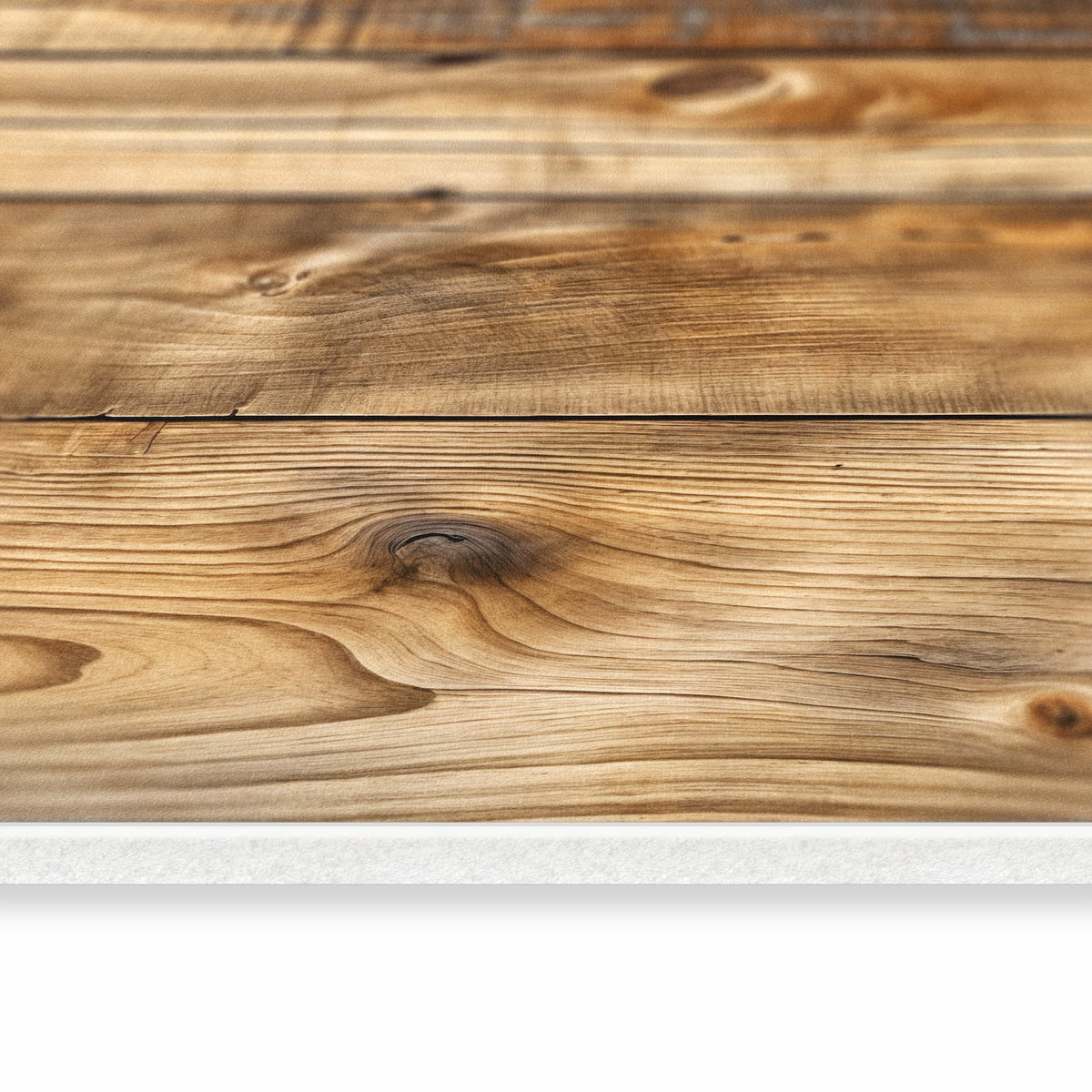 Geruchsneutraler moderner Küchenläufer mit Motiv Holzdielenmaserung in seitlicher Ansicht