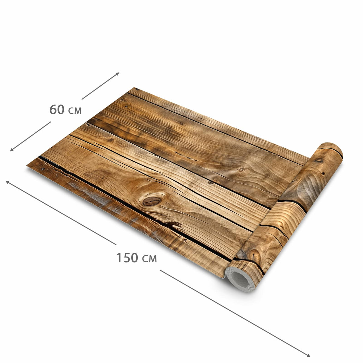 Langlebiger Küchenläufer mit Motiv Holzdielenmaserung in der Grösse 60x300 cm, waschbar