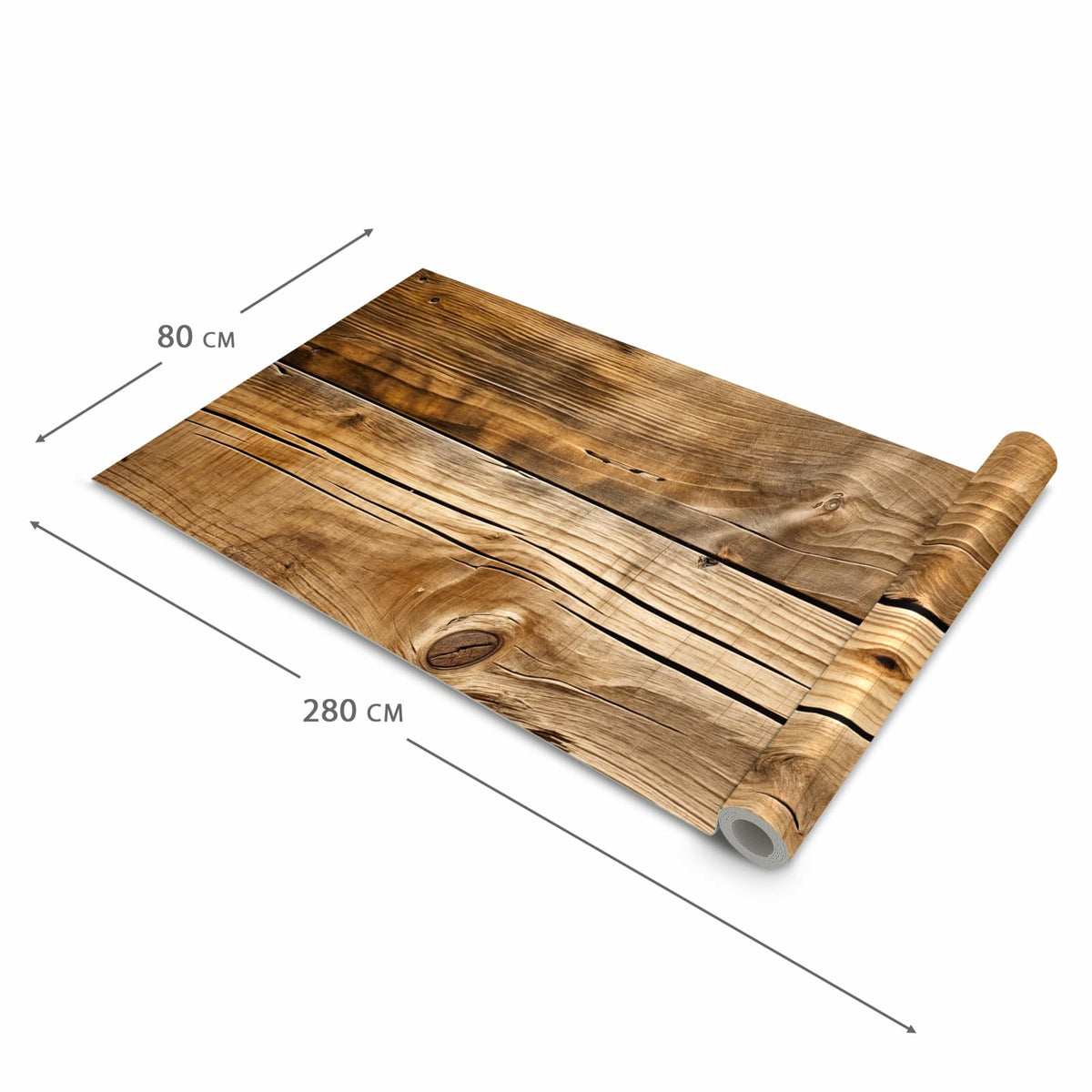 Strapazierfähiger Küchenläufer mit Motiv Holzdielenmaserung in der Grösse 60x300 cm, waschbar