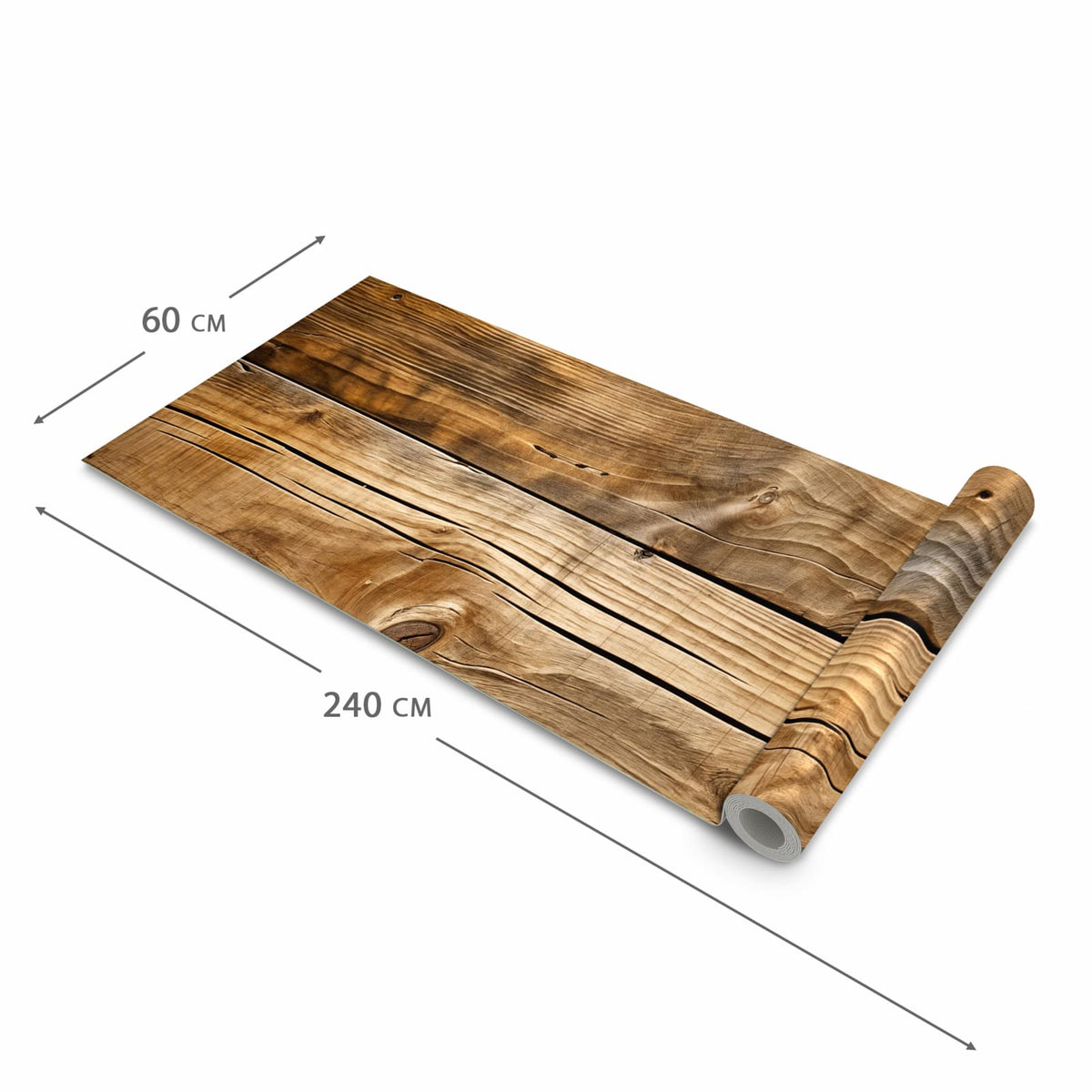 Pflegeleichter rutschfester Küchenläufer mit Motiv Holzdielenmaserung in der Grösse 60x300 cm