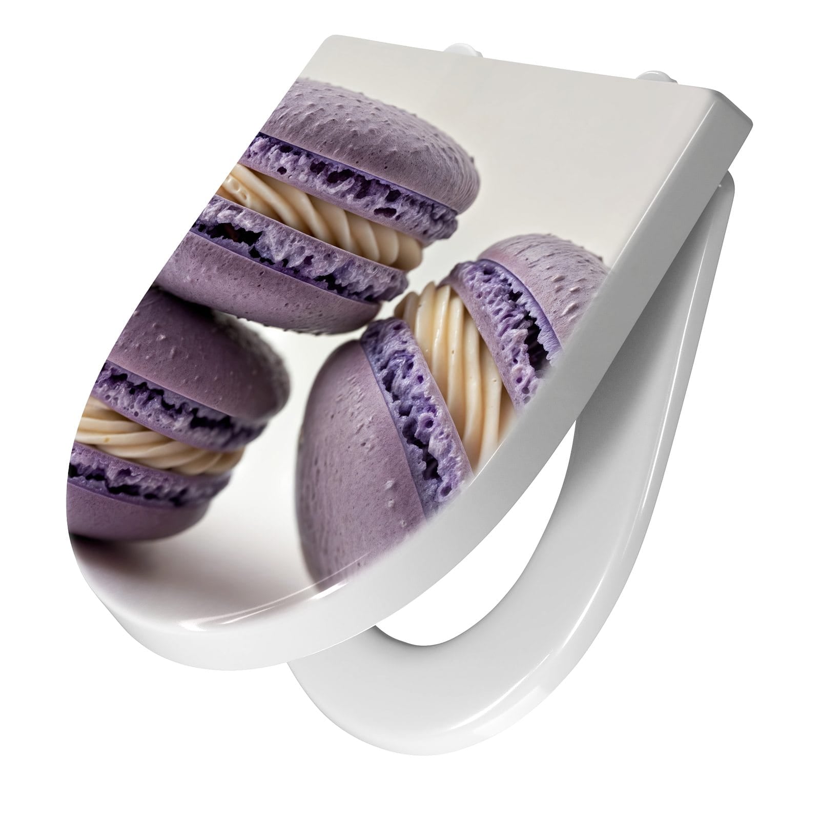 WC-Sitz mit Absenkautomatik Lila Macarons