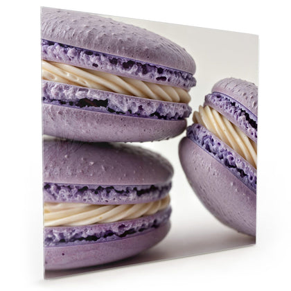 Küchenrückwand mit dem Motiv Lila Macarons mit Creme