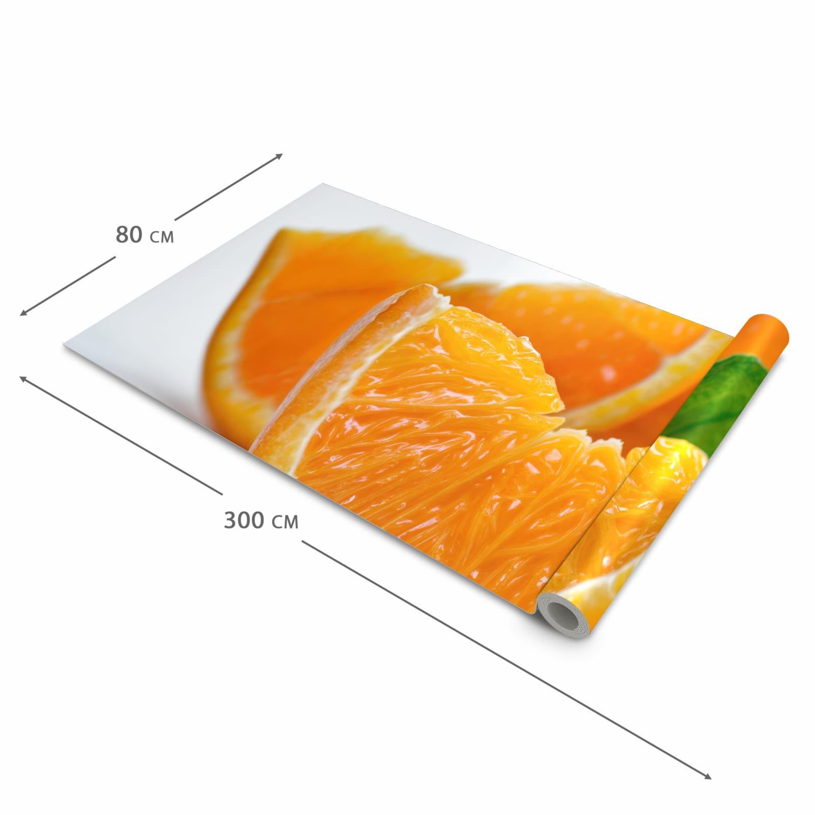 Langlebiger Küchenläufer mit Motiv Orangenscheiben in der Grösse 60x240 cm