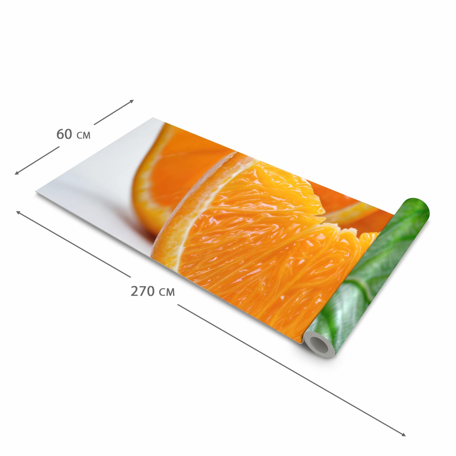 UV-beständiger Küchenteppich mit Motiv Orangenscheiben in der Größe 60x240 cm