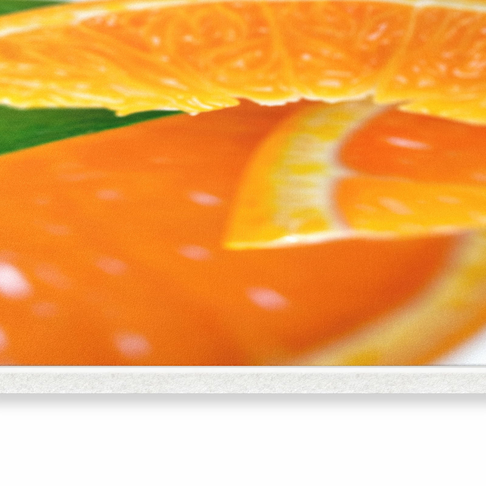 UV-beständiger waschbarer Küchenläufer mit Motiv Orangenscheiben in seitlicher Ansicht