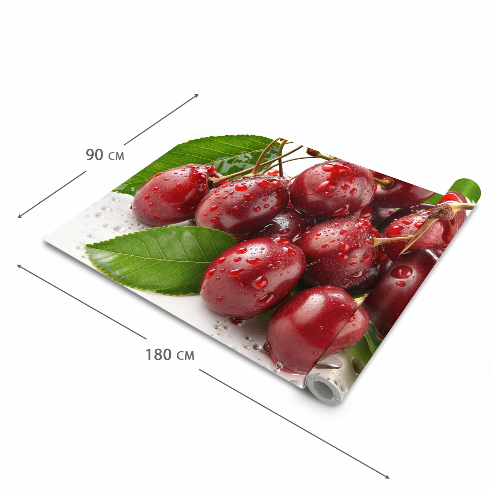 Farbbeständiger Bodenläufer mit Motiv Kirschen von Frische in der Grösse 60x240 cm