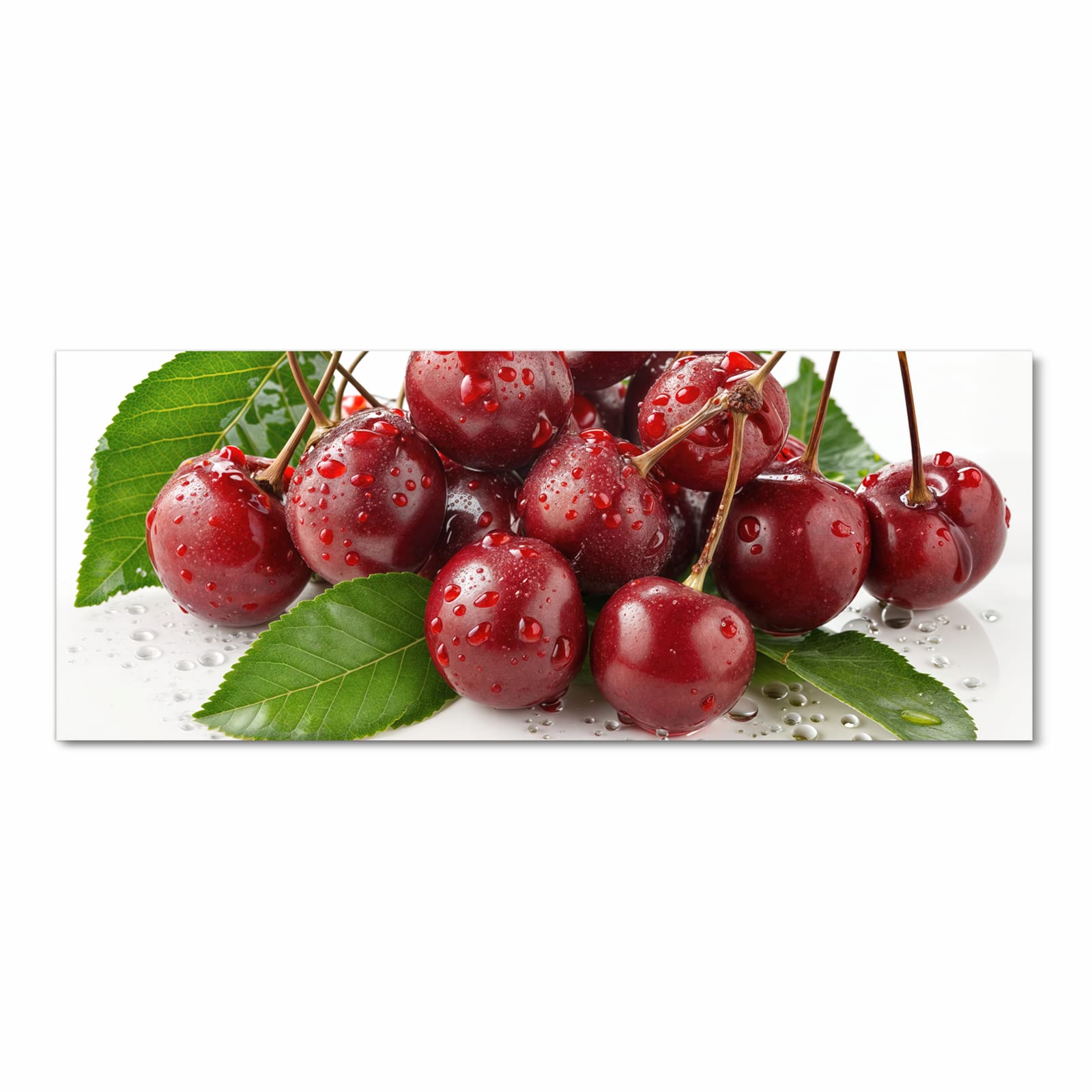 Abriebfester Küchenteppich mit Motiv Kirschen von Frische in Frontansicht zum Waschen