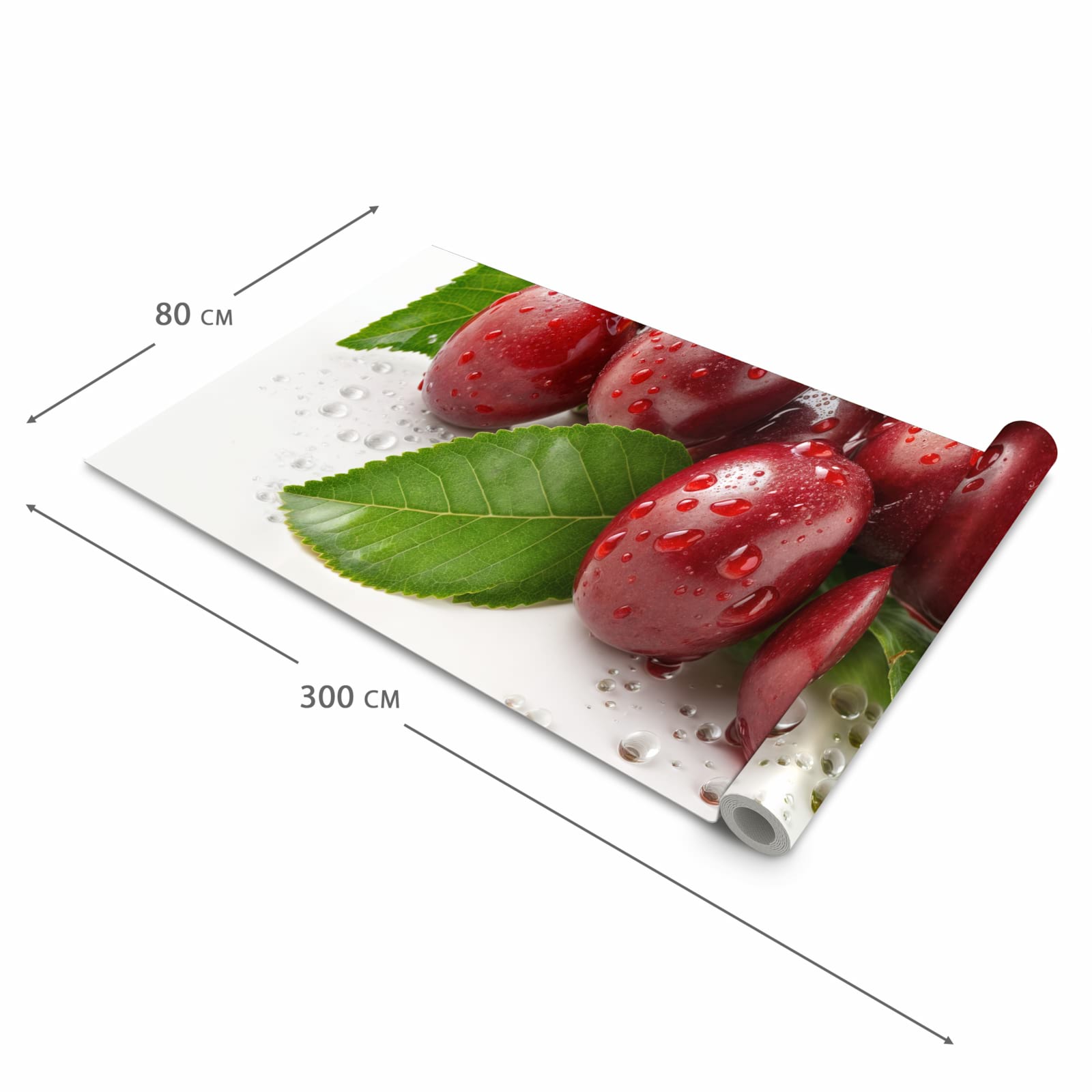 Bodenschonender rutschfester Küchenteppich mit Motiv Kirschen von Frische in der Grösse 60x240 cm
