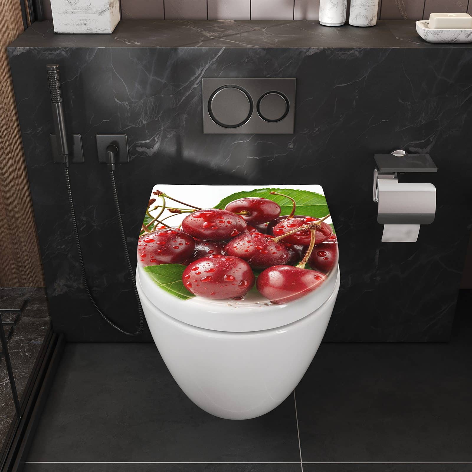 WC-Sitz mit Absenkautomatik Kirschen von Frische