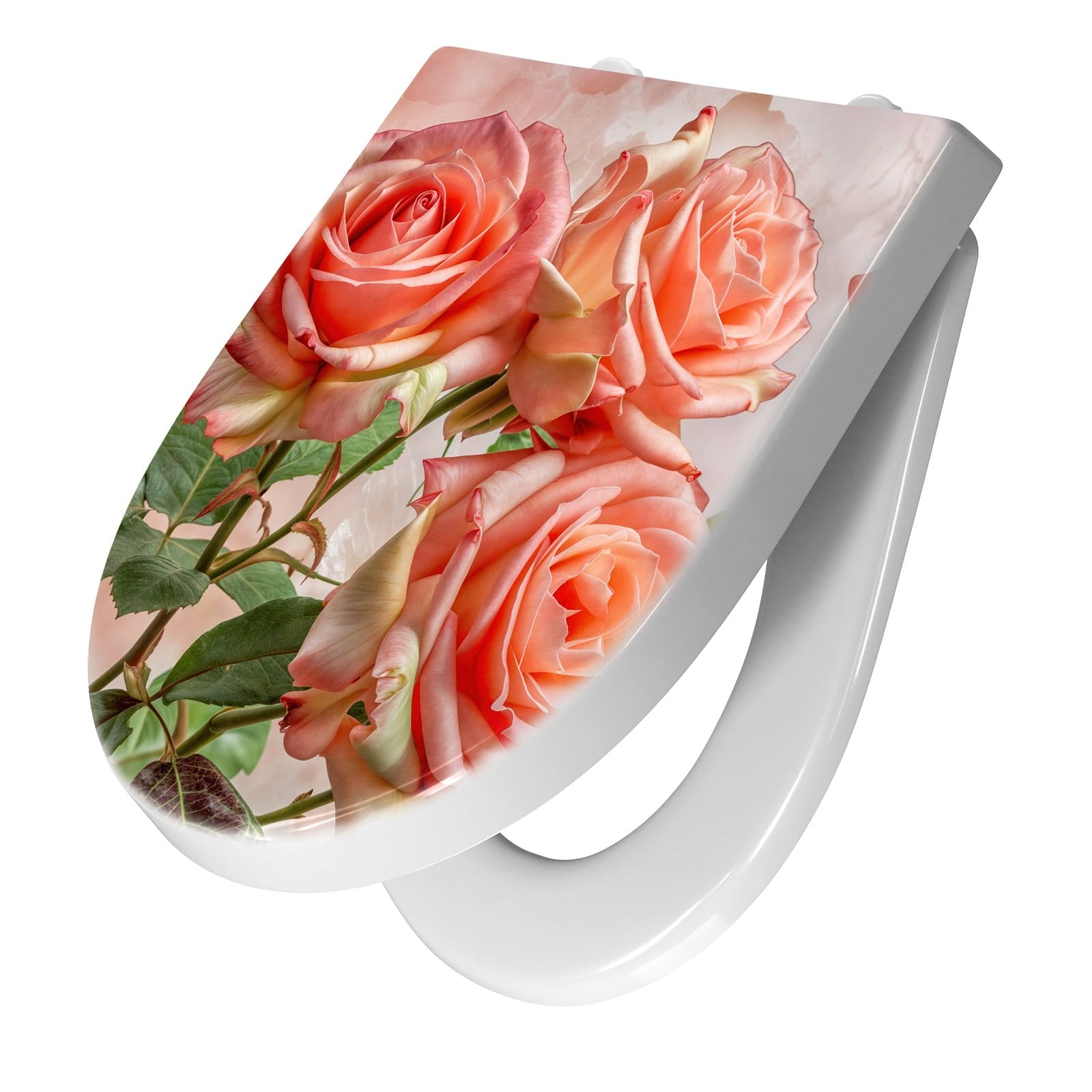 WC-Sitz mit Absenkautomatik Rosen Bouquet