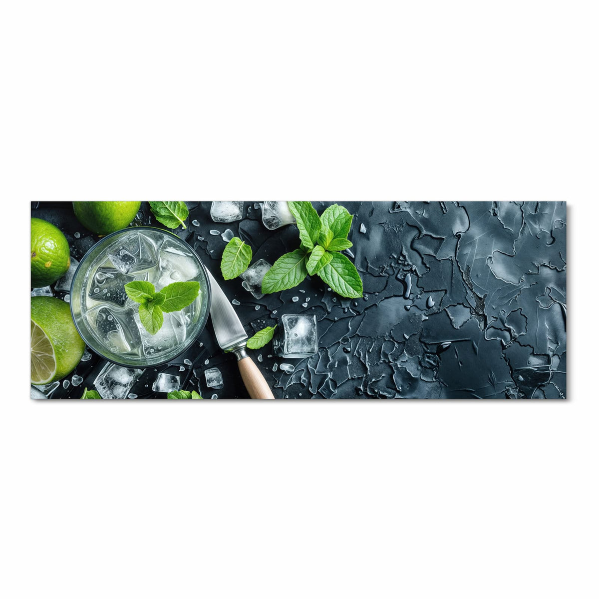 Waschbarer rutschfester Läufer mit Motiv Frische Limetten in Frontansicht