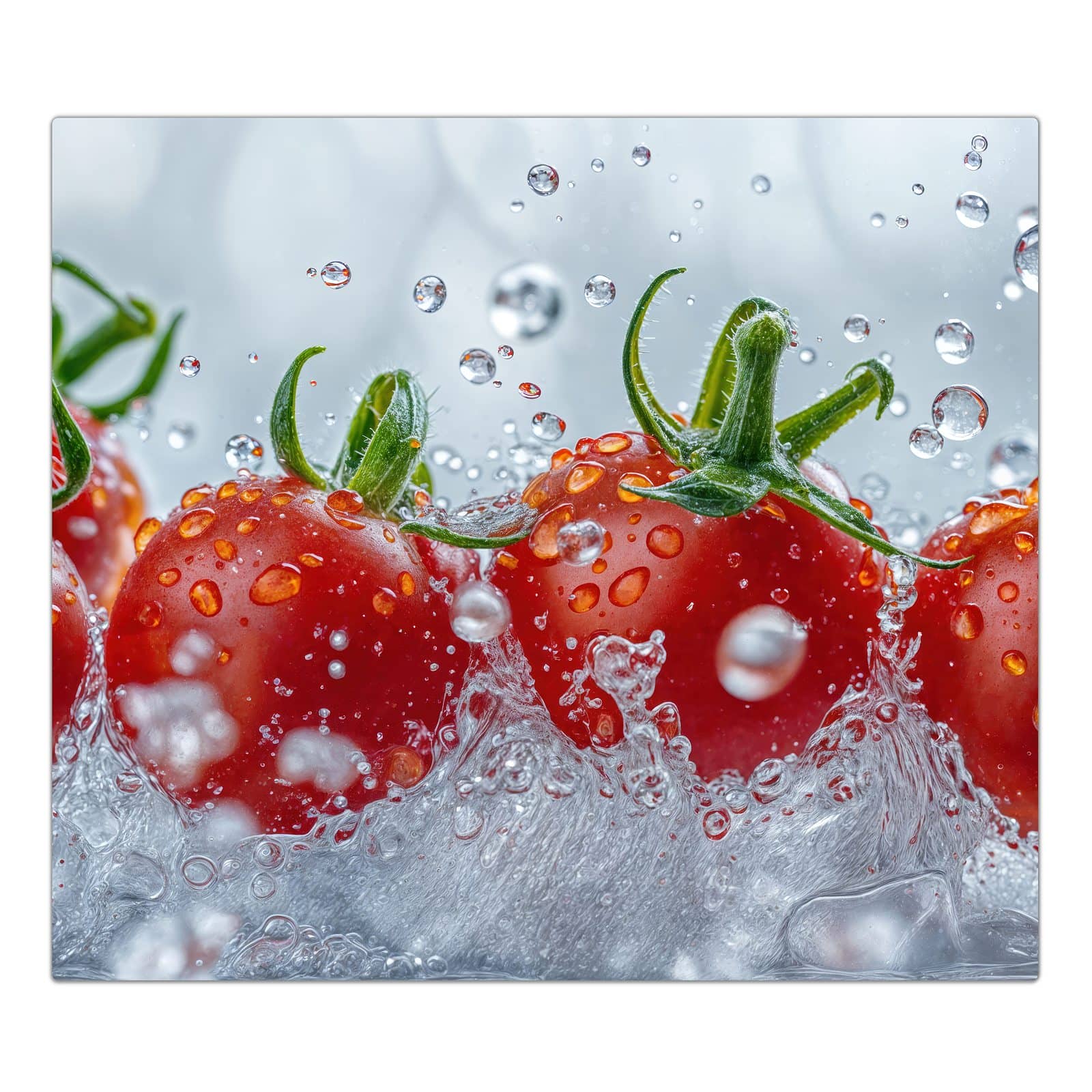 1-teilige Glasplatte für Herd mit Wassertomaten-Motiv in der Frontansicht #grösse_1-Teilig (60x52cm)
