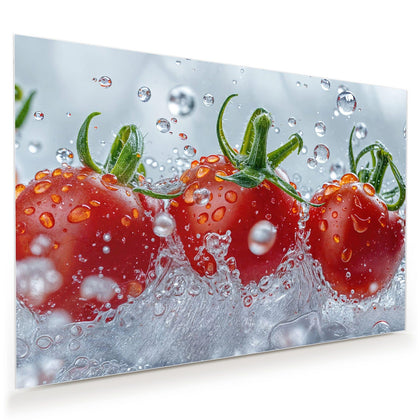 Wandbild mit dem Motiv Tomaten im Wasser