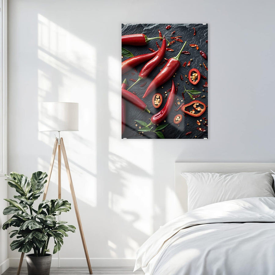 Maße Wandbild - Feurige Chilis - Hochformat