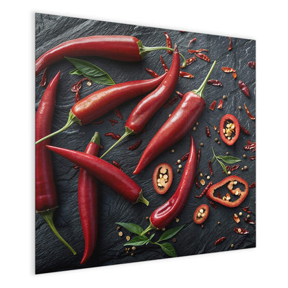 Magnettafel mit dem Motiv Feurige Chilis